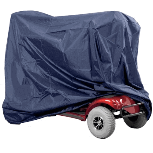 Complete Care Shop Blue Mobility Scooter Cover over mobility scooter