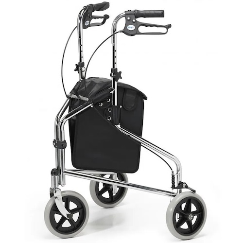 Days Tri Wheel Walkers with Loop Lockable Brakes Silver