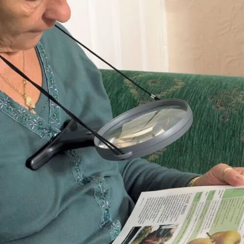 Hands-Free Magnifying Glass with Light Lifestyle