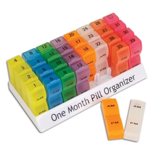 Marked Monthly Pill Organiser