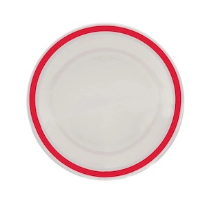 Red Rimmed Plate 300