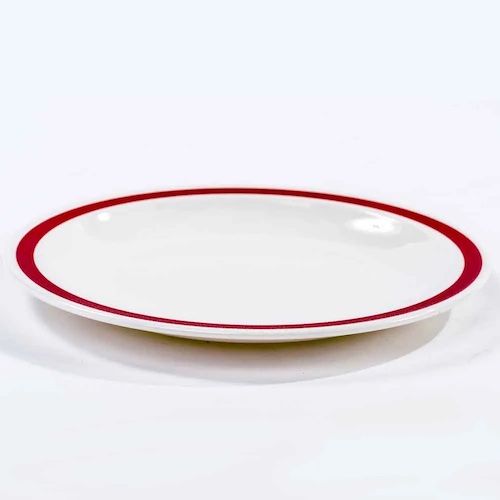 Red Rimmed Plate Angle